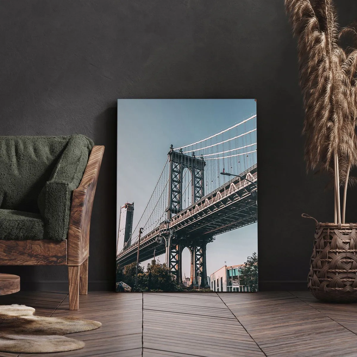 Canvas picture - Over the City Waves - 55x100 cm