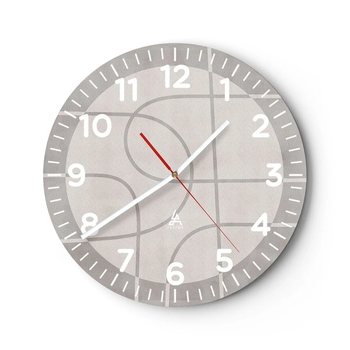 Wall clock - Clock on glass - Circular and Straight - 40x40 cm