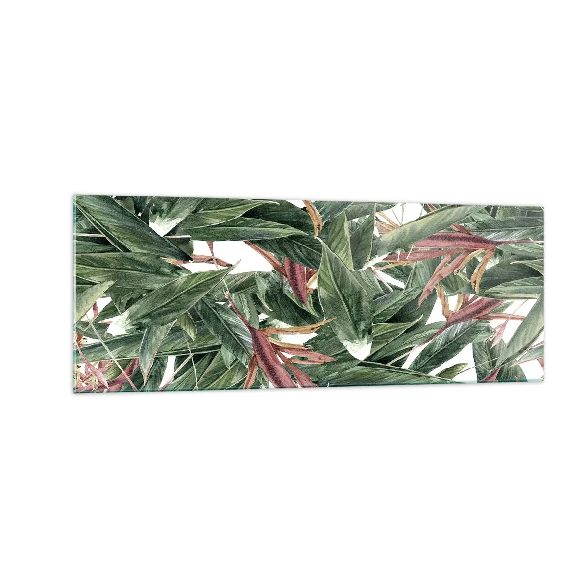 Glass picture - Emerald and Lilac Thicket - 140x50 cm