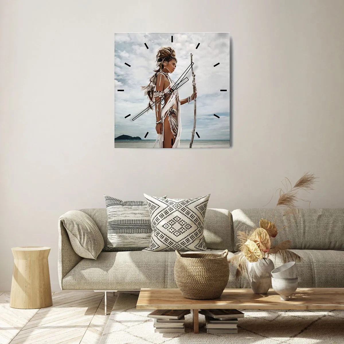 Wall clock - Clock on glass - Queen of the Tropics - 30x30 cm