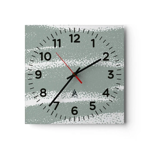 Wall clock - Clock on glass - Abstrcat in Winter Climate - 40x40 cm