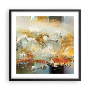 Poster in black frame - Gallopping through the World - 50x50 cm