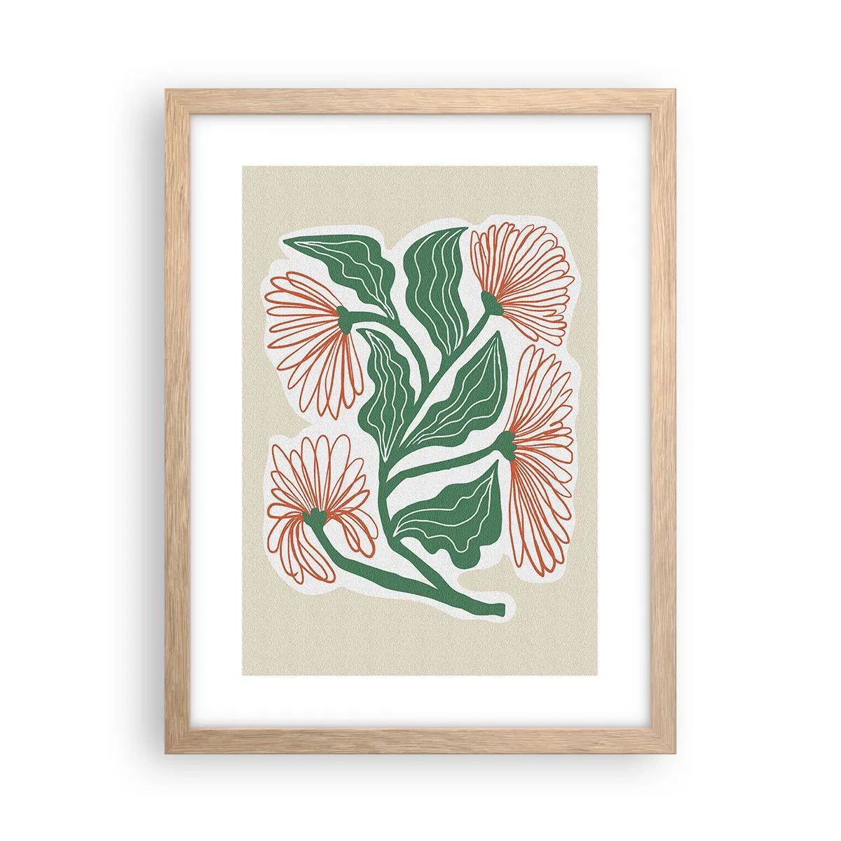 Poster in light oak frame - Folk and Modern - 30x40 cm