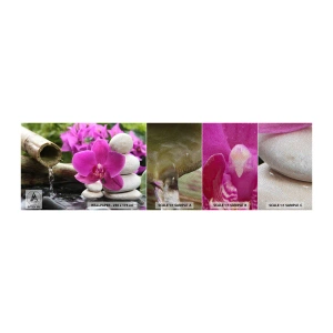 Photo Wallpaper Sample Premium Sand - You Are Already Resting - Flowers, Bamboo, Orchid - 100x30 cm