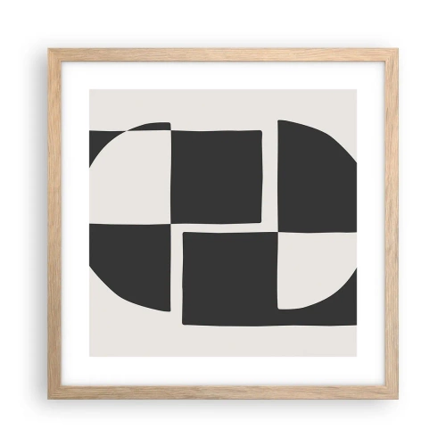 Poster in light oak frame - Antithesis-Synthesis - 40x40 cm