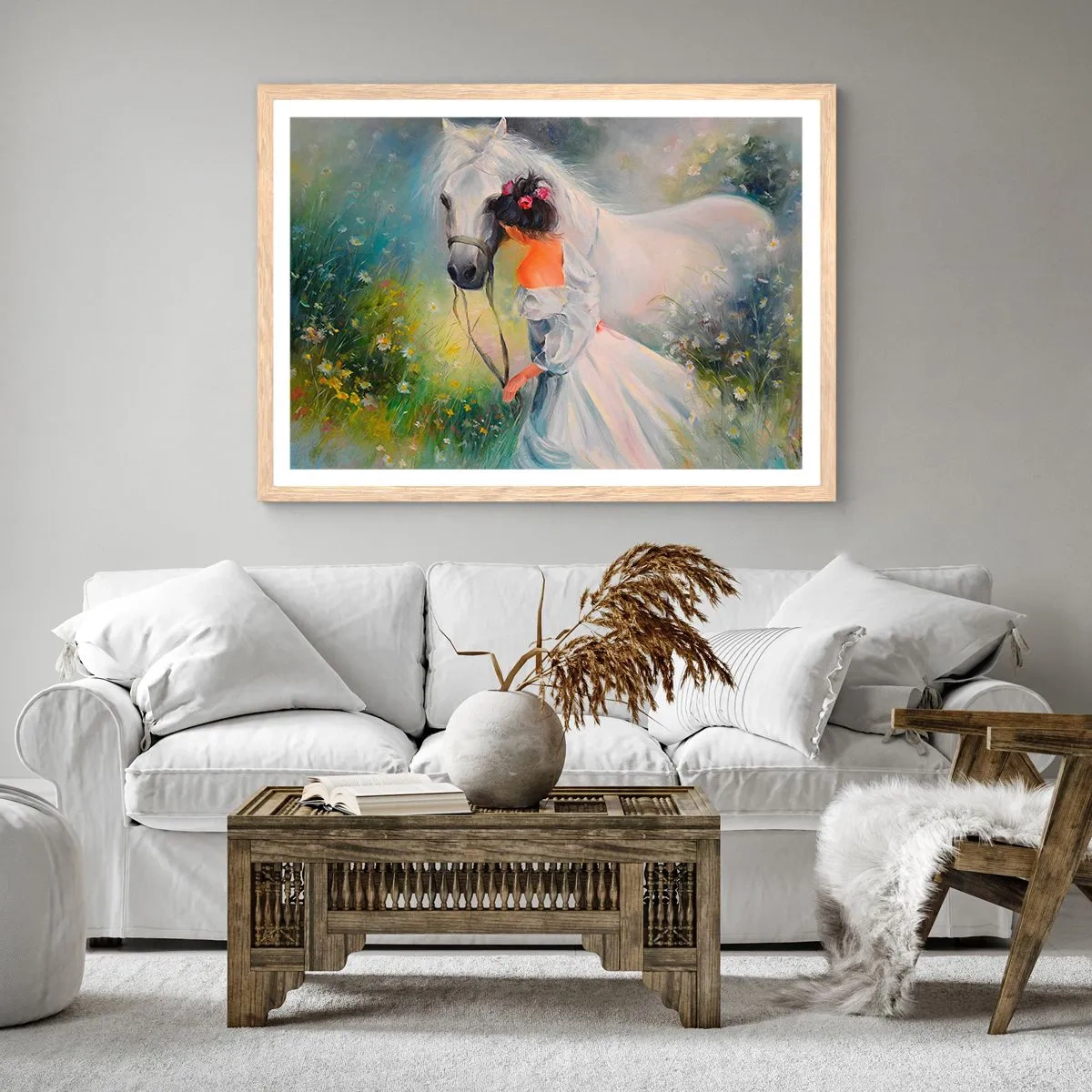 Poster in light oak frame - Like from a Beautiful Dream - 91x61 cm