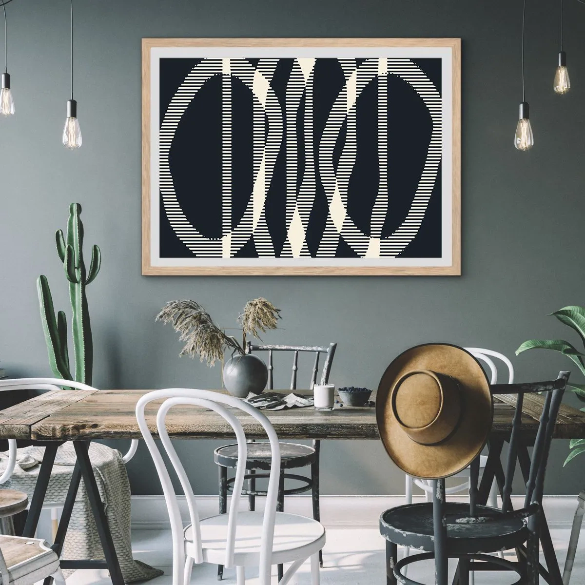Poster in light oak frame - Attempt at Breaking Darkness - 70x50 cm