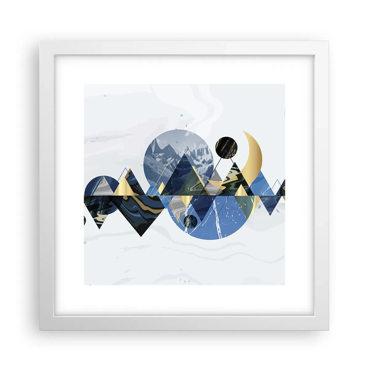 Poster in white frmae - Geometrical Landscape - 30x30 cm