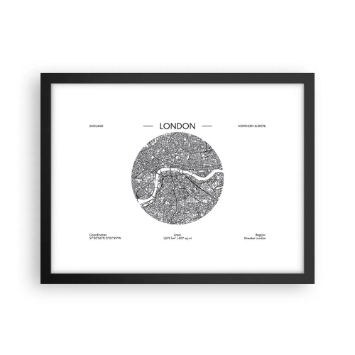 Poster in black frame - Anatomy of London - 40x30 cm