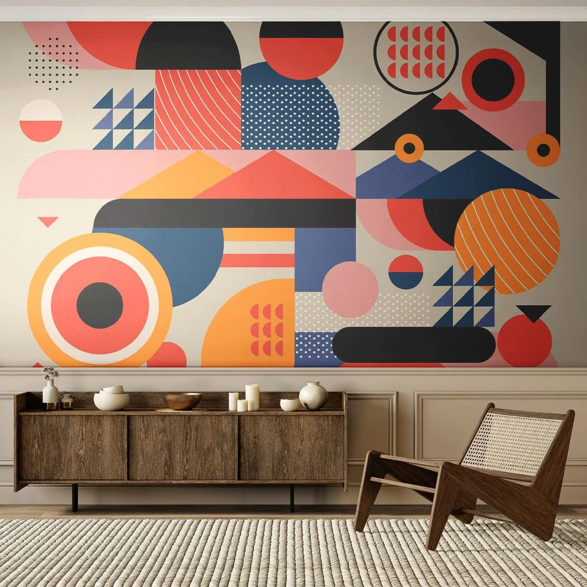 Self-Adhesive Photo Wallpaper Deluxe Sticker - Composition: Have Fun - Abstraction, Vector, Modern - 100x70 cm
