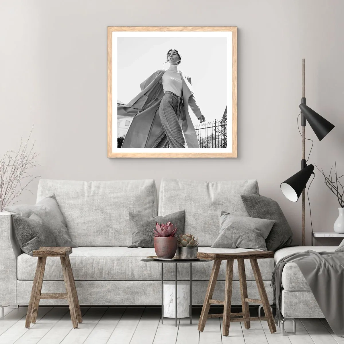 Poster in light oak frame - Are You Coming With Me? - 40x40 cm