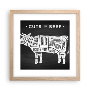 Poster in light oak frame - Time for a Feast - 30x30 cm