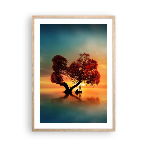 Poster in light oak frame - Far Away and Lost to the World - 50x70 cm