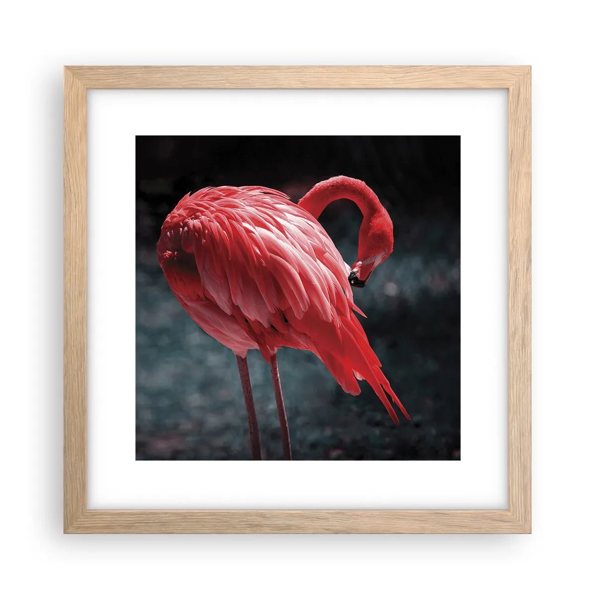 Poster in light oak frame - Crimson Poem of Nature - 30x30 cm