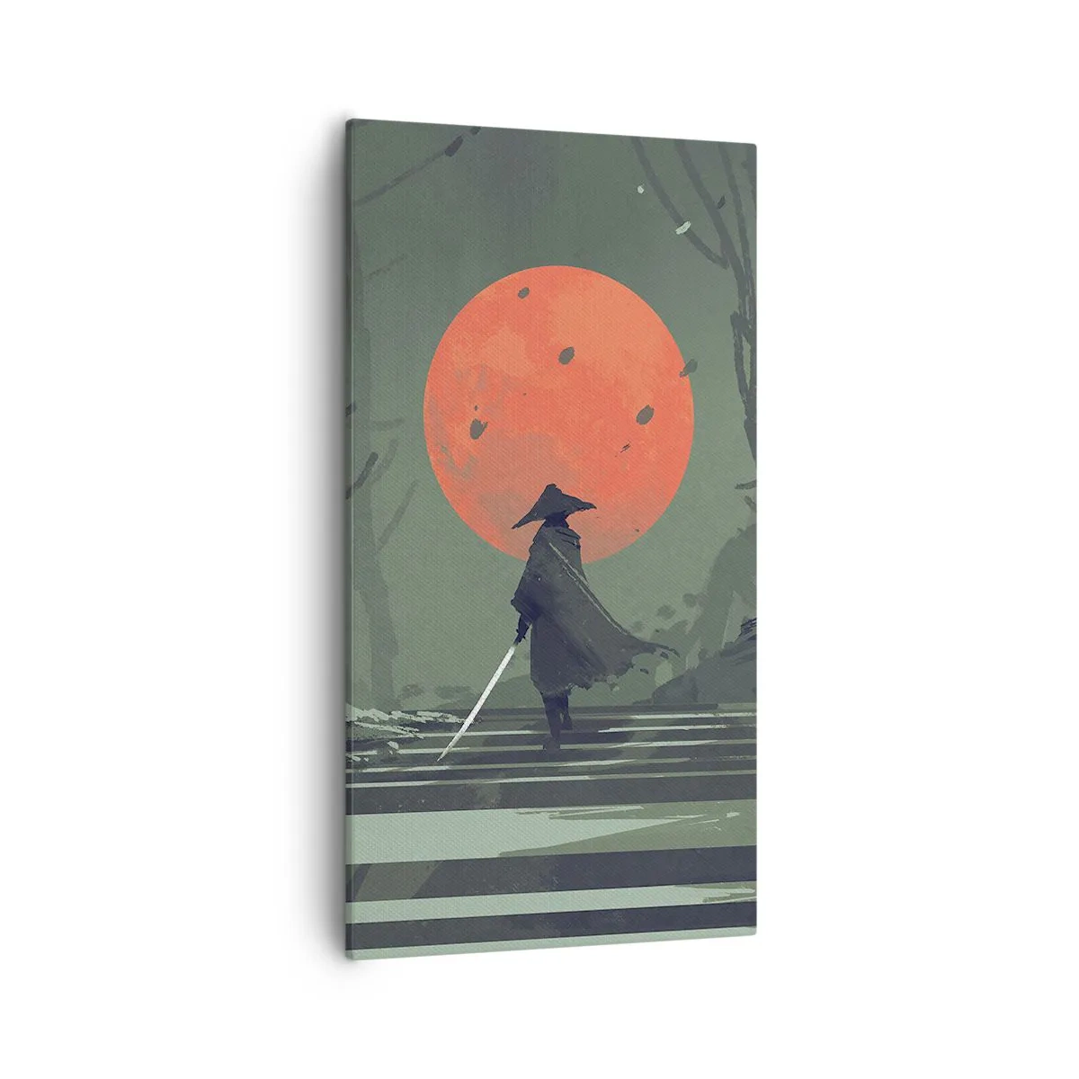 Canvas picture - Red Moon Warrior - 55x100 cm