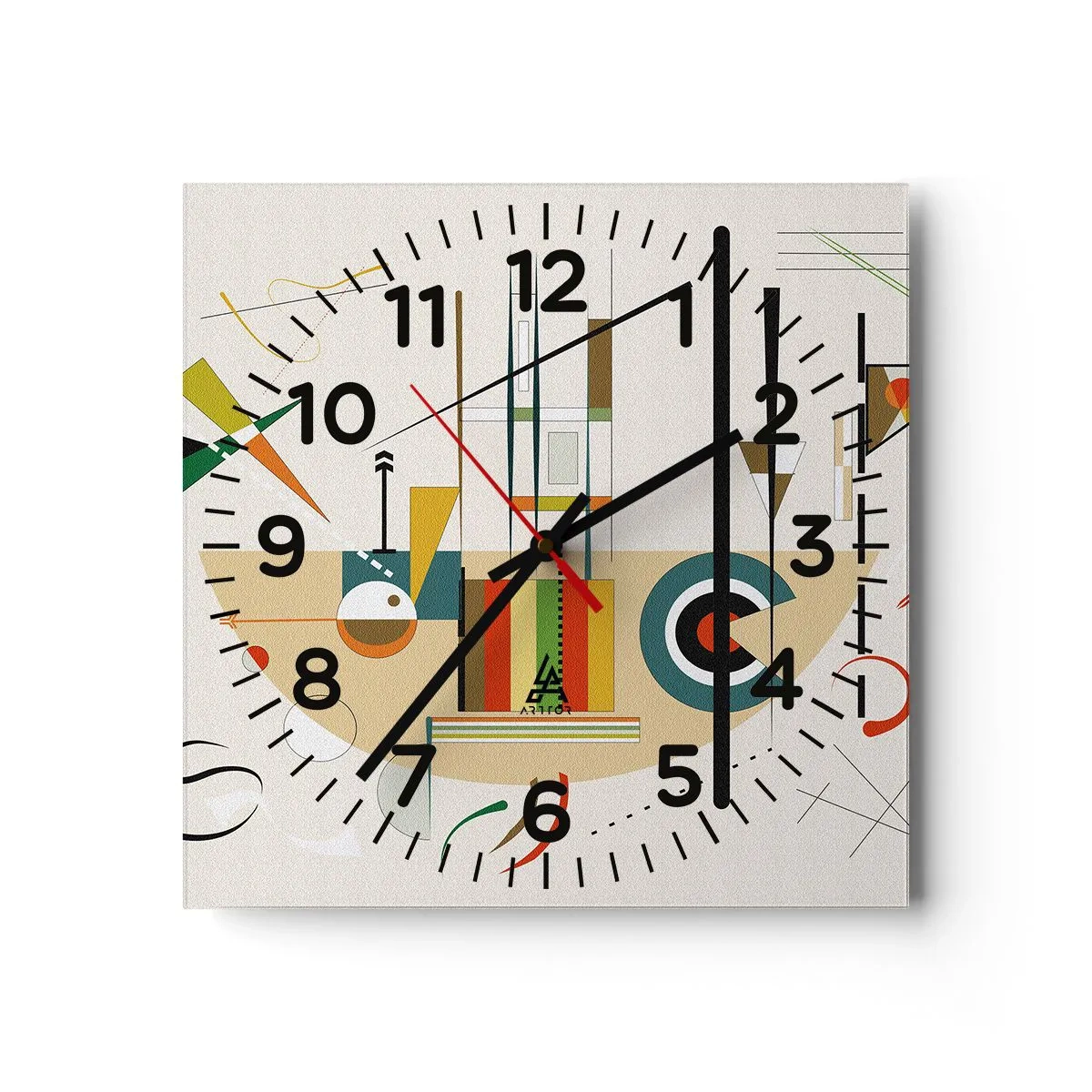 Wall clock - Clock on glass - And the World Laughs - 30x30 cm