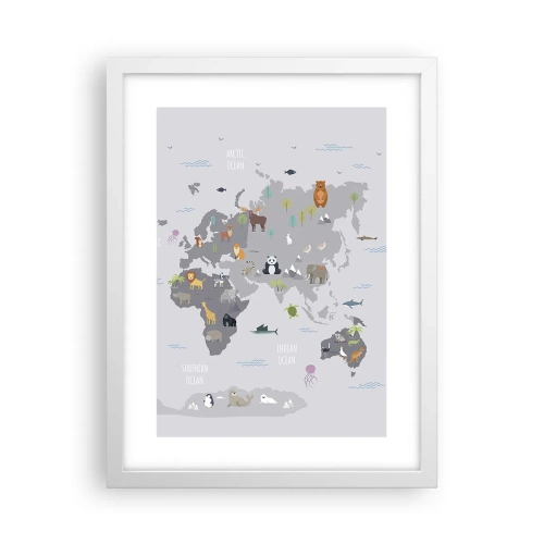 Poster in white frmae - Tell Me Where You Are From - 30x40 cm