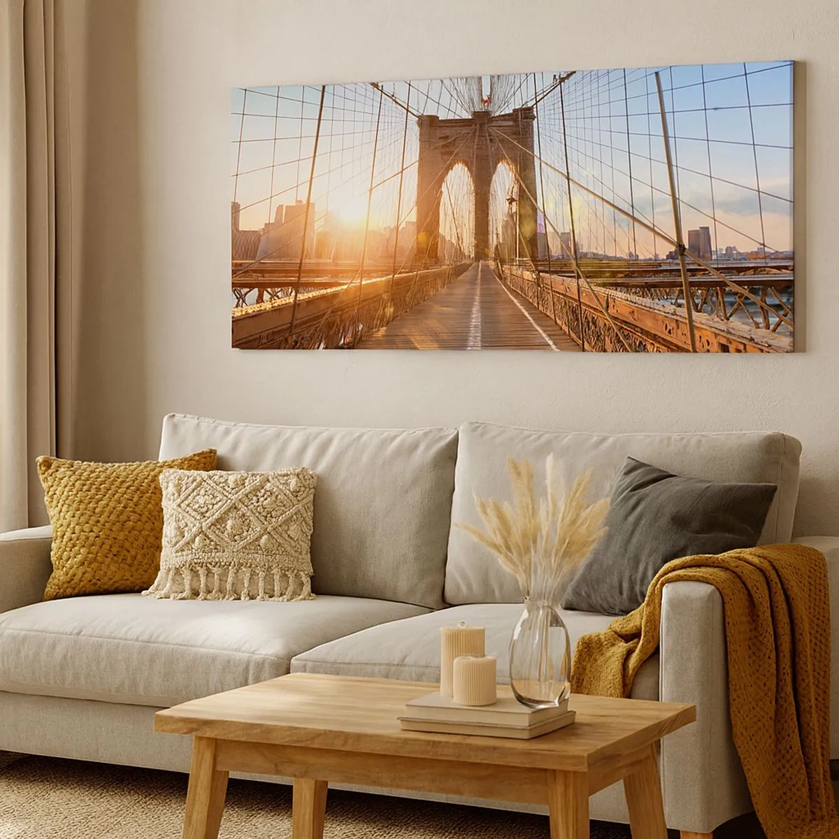 Canvas picture - On a Golden Bridge - 100x40 cm