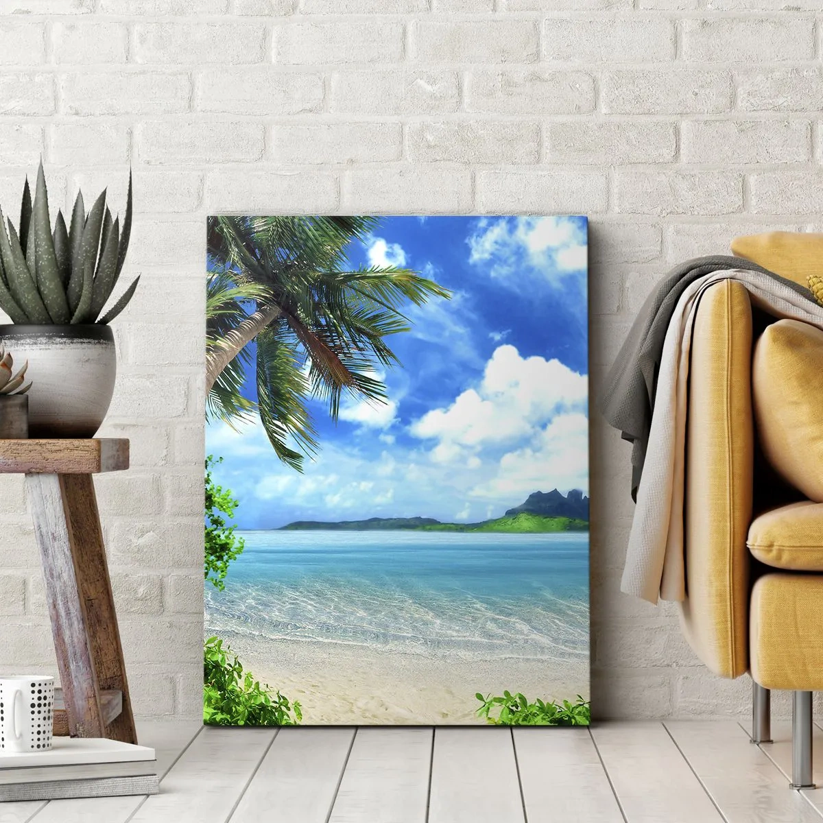 Canvas picture - Blue Tropics - 65x120 cm