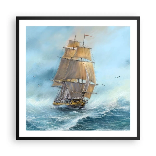 Poster in black frame - Gliding on the Waves - 60x60 cm