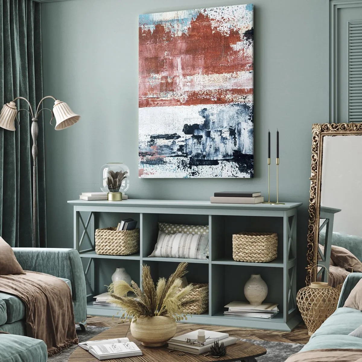 Canvas picture - Abstract Fifty Fifty - 55x100 cm