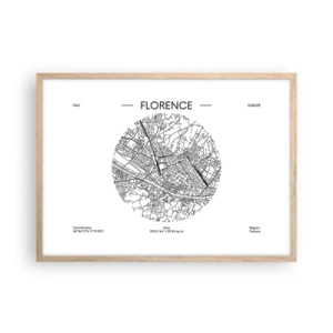 Poster in light oak frame - Anatomy of Florence - 70x50 cm