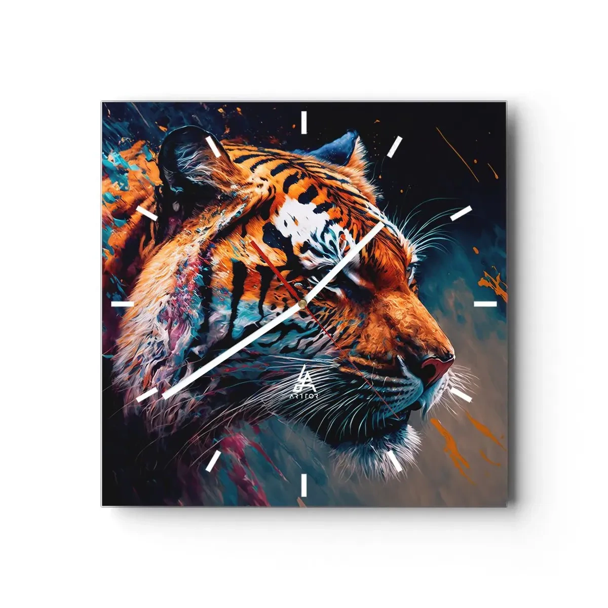 Wall clock - Clock on glass - Wild Beauty - 40x40 cm