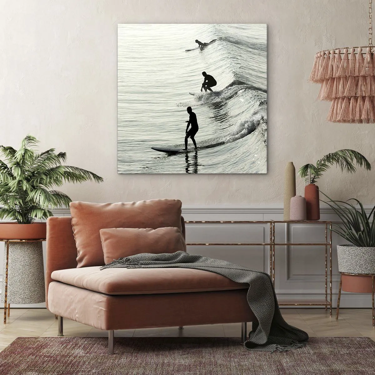 Canvas picture - Meeting the Wave - 50x50 cm