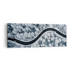 Canvas picture - Through Wintery Forest - 140x50 cm