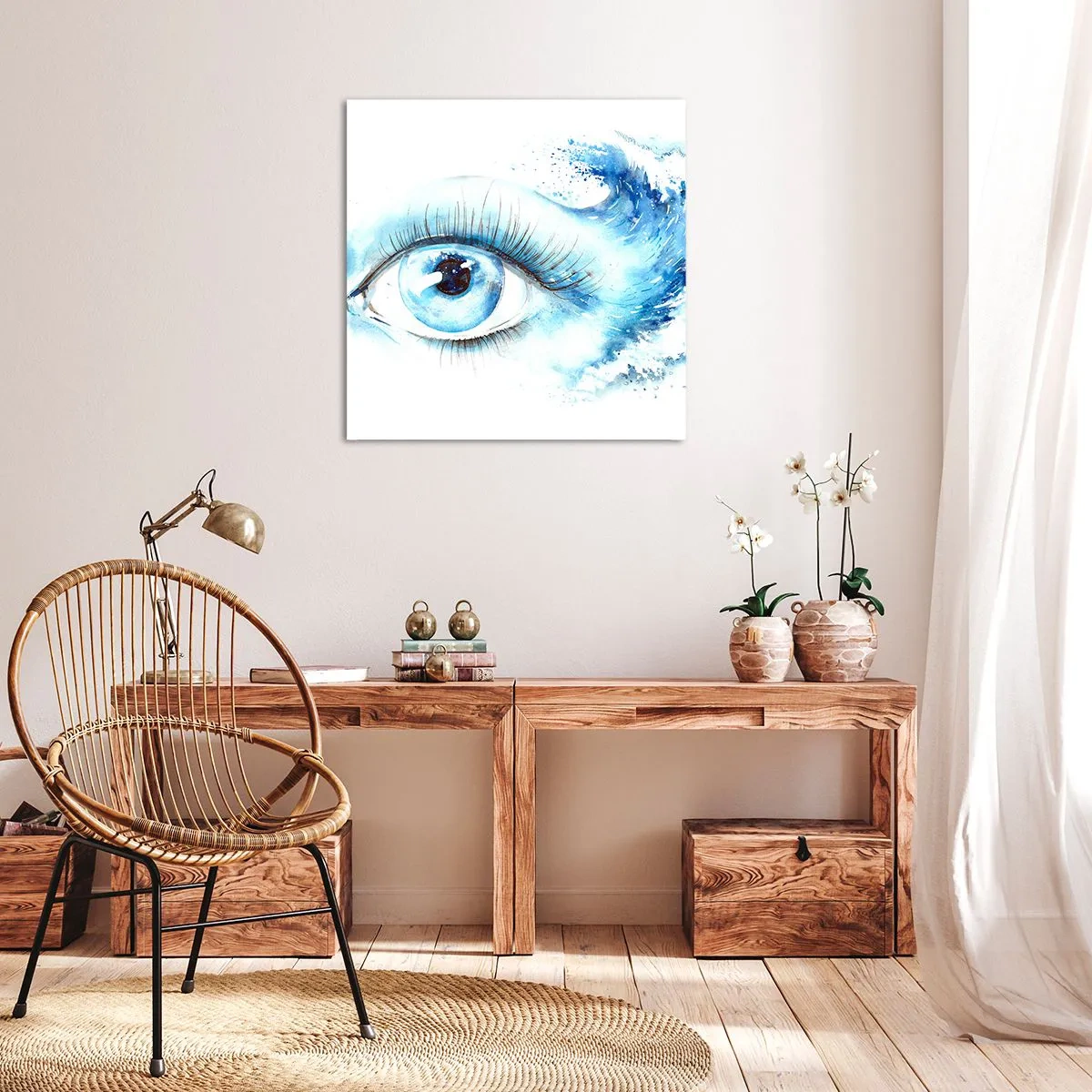 Canvas picture - Immerse in those Blue Eyes - 40x40 cm