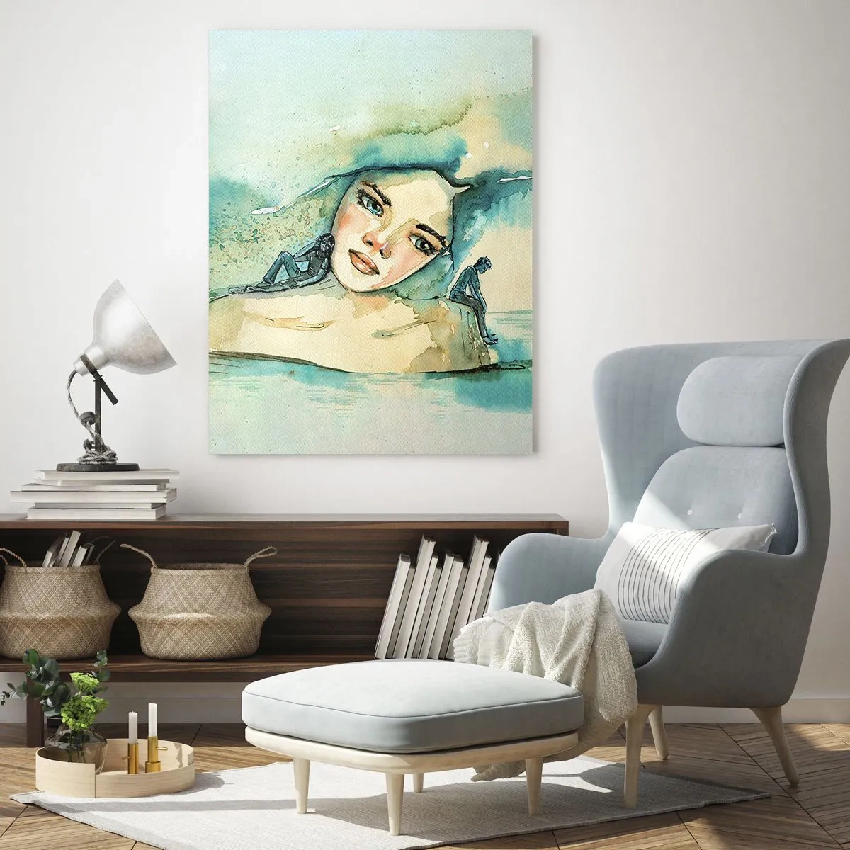 Glass picture - Am I Blue? - 50x70 cm