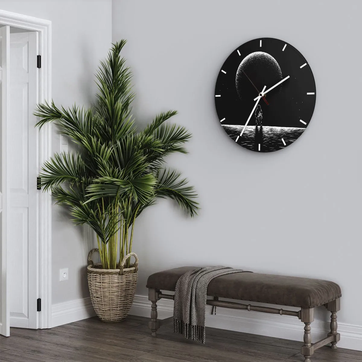Wall clock - Clock on glass - Face to Face - 40x40 cm
