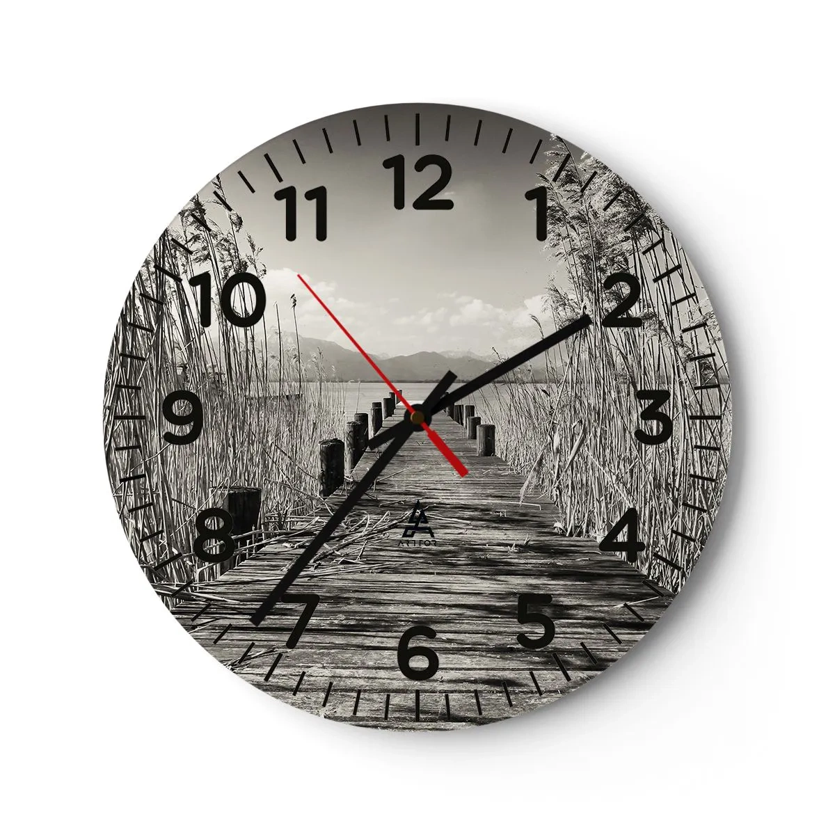 Wall clock - Clock on glass - In the Grass - 30x30 cm