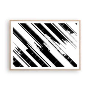 Poster in light oak frame - Intensive and Dynamic Composition - 100x70 cm