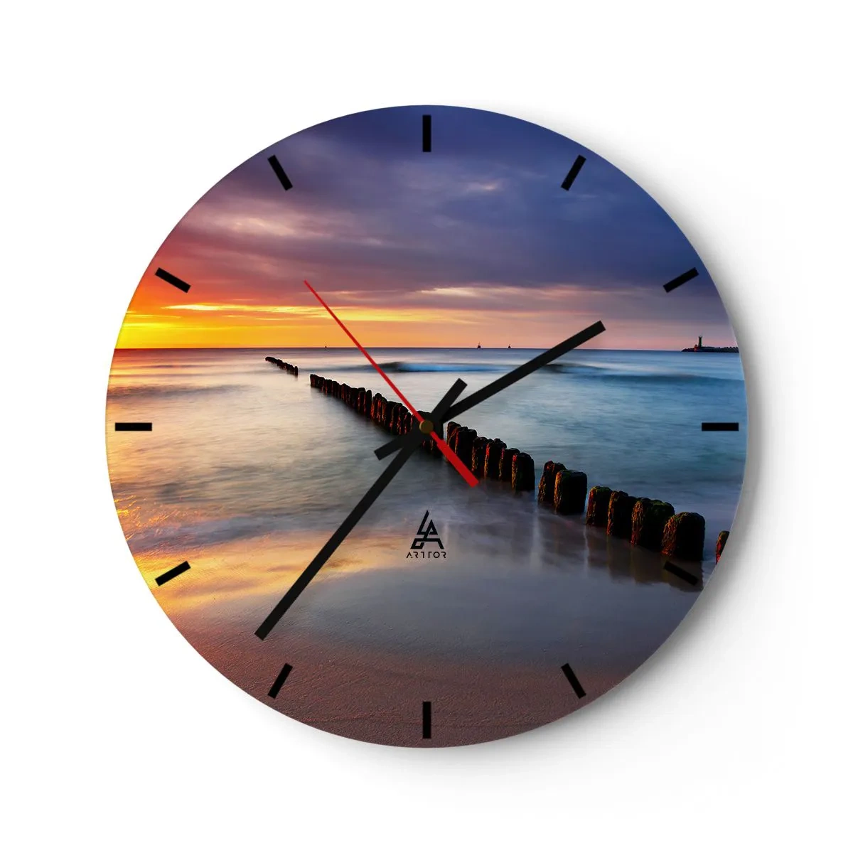 Wall clock - Clock on glass - Listen to the Silence - 40x40 cm