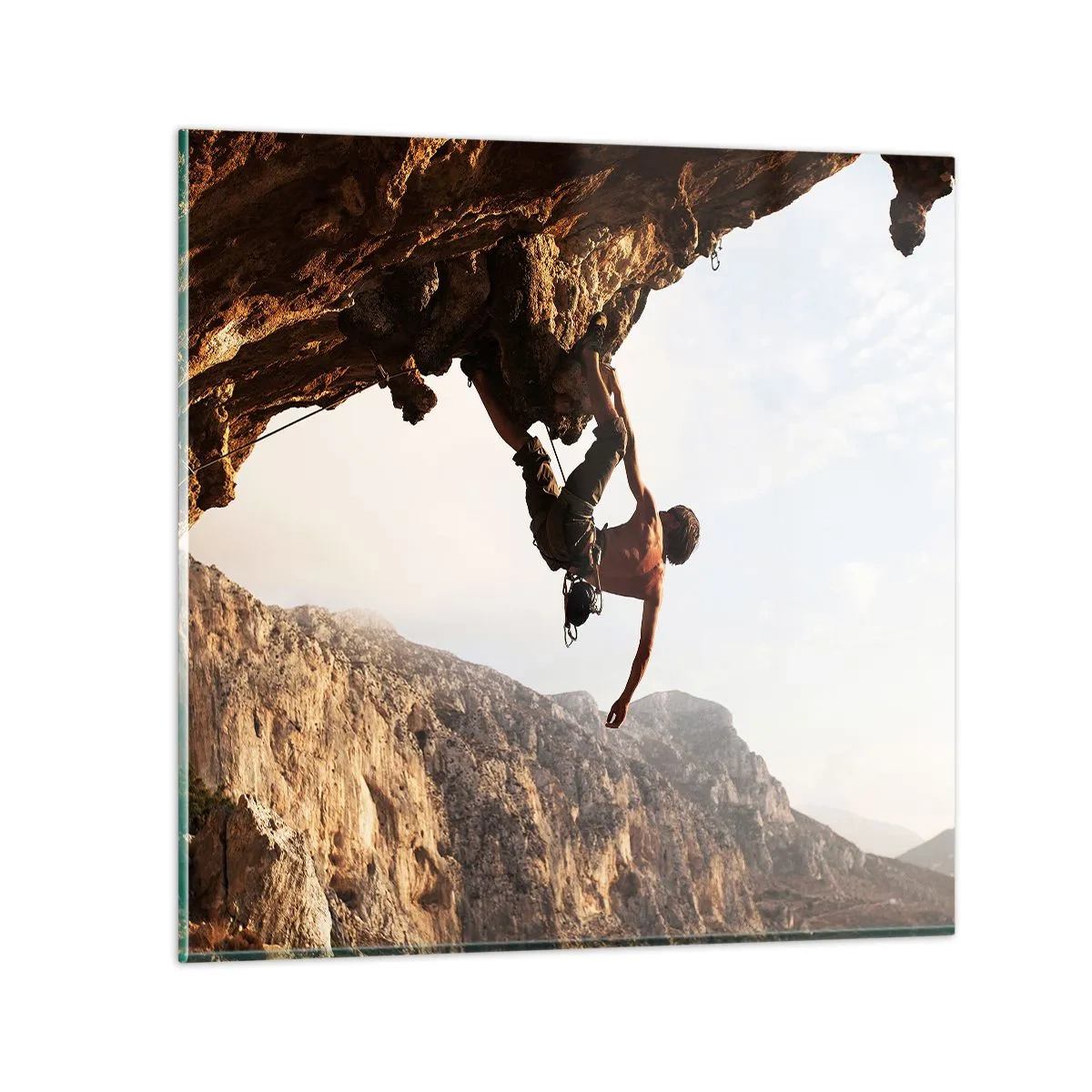 Glass picture - The Whole World on a Sharp Cliff - 60x60 cm