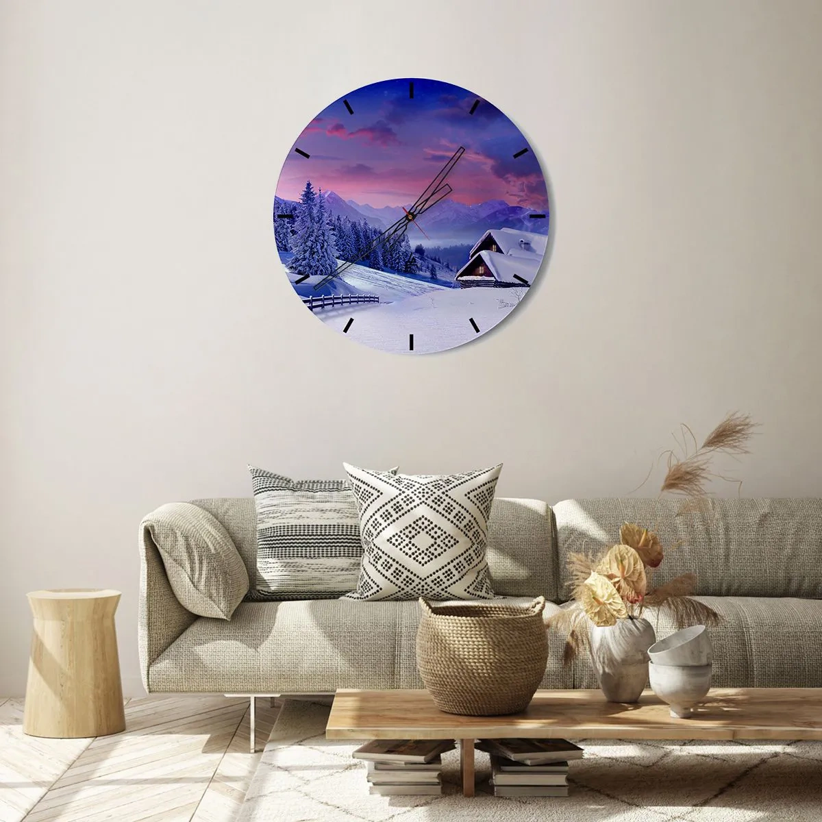 Wall clock - Clock on glass - Silent Night - 40x40 cm