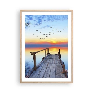 Poster in light oak frame - Time to Come Back… - 50x70 cm