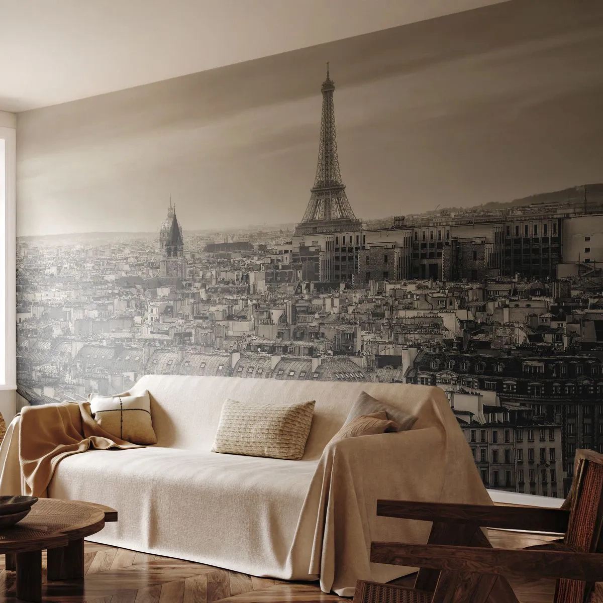 Photo Wallpaper Standard Eco - Over the Roofs of Paris - City, Paris, Architecture - 400x280 cm