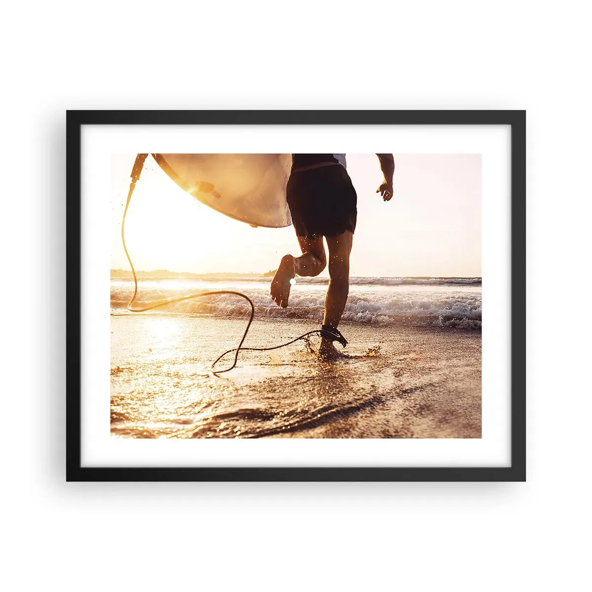 Poster in black frame - Encounter with a Wave - 50x40 cm