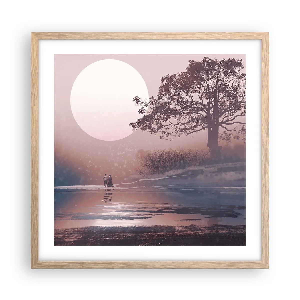 Poster in light oak frame - Night Quirks - 50x50 cm