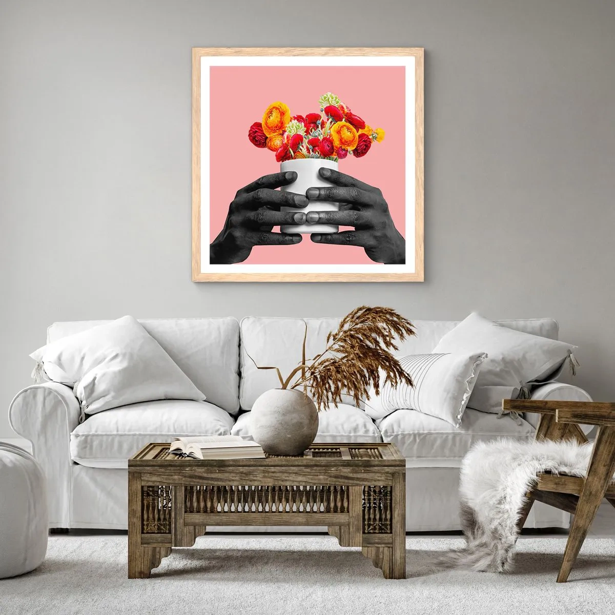 Poster in light oak frame - Apotheosis of Life - 60x60 cm