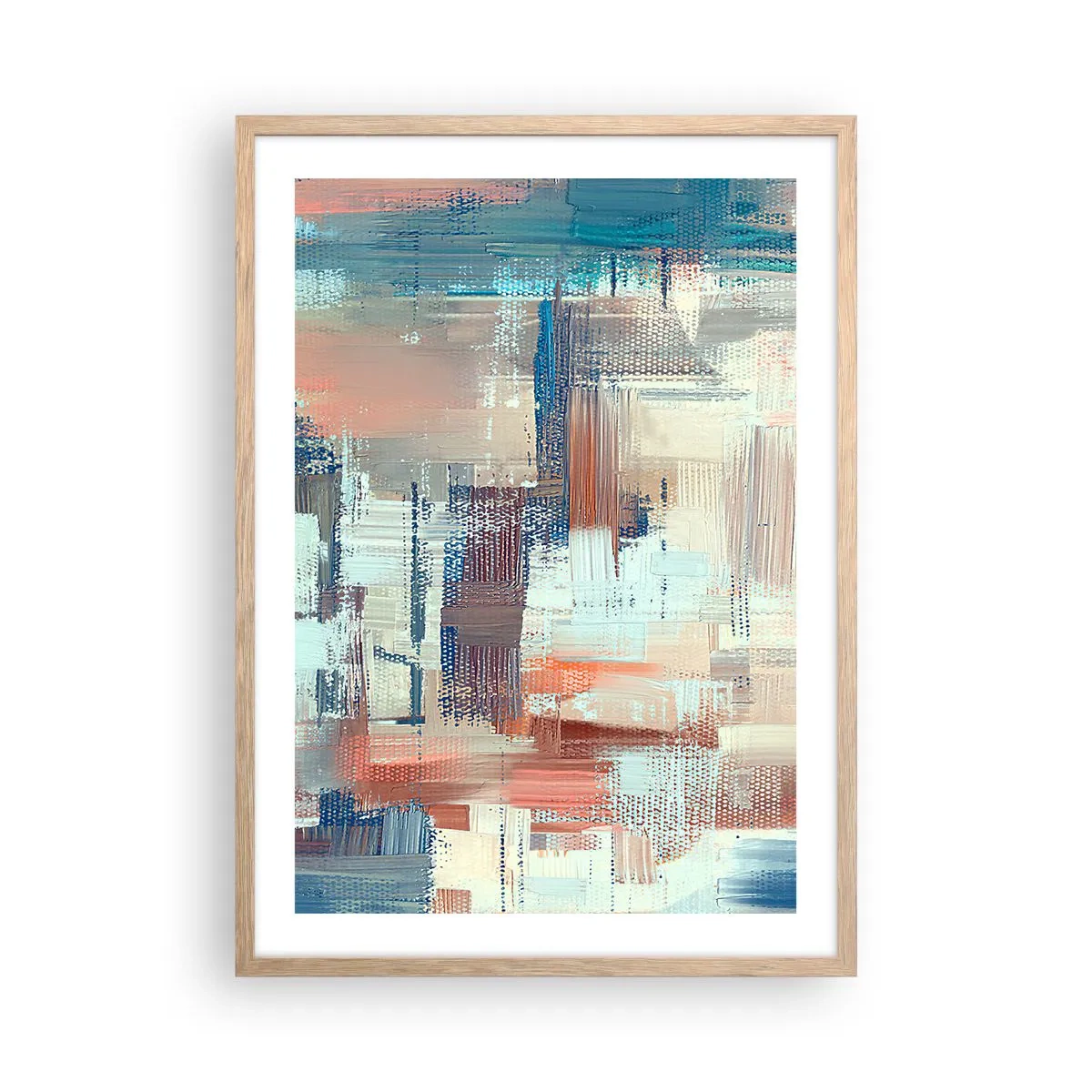 Poster in light oak frame - Reaching Light - 50x70 cm