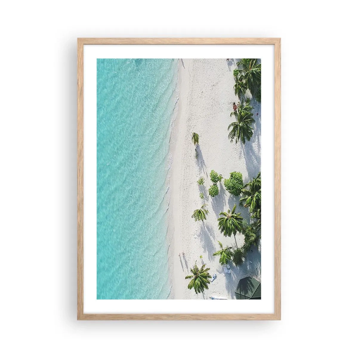 Poster in light oak frame - Holidays in Paradise - 50x70 cm