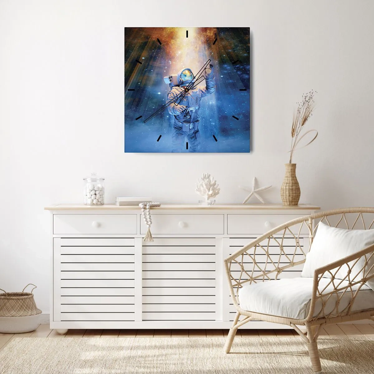 Wall clock - Clock on glass - Finally at the Destination - 40x40 cm