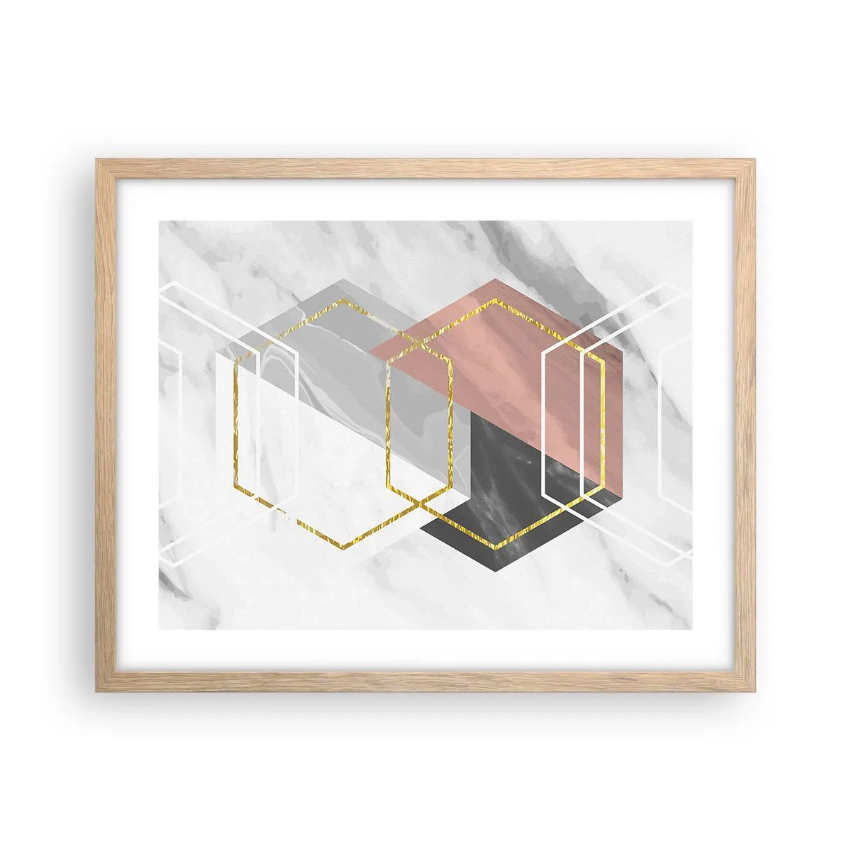 Poster in light oak frame - Chain Composition - 50x40 cm