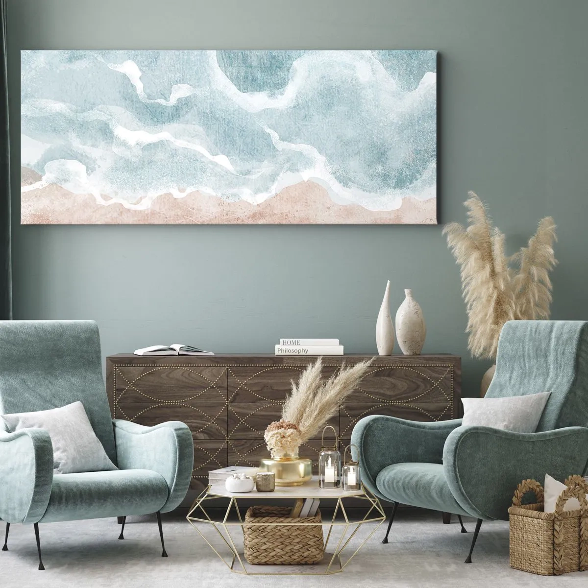 Canvas picture - Cloudy Abstract - 90x30 cm