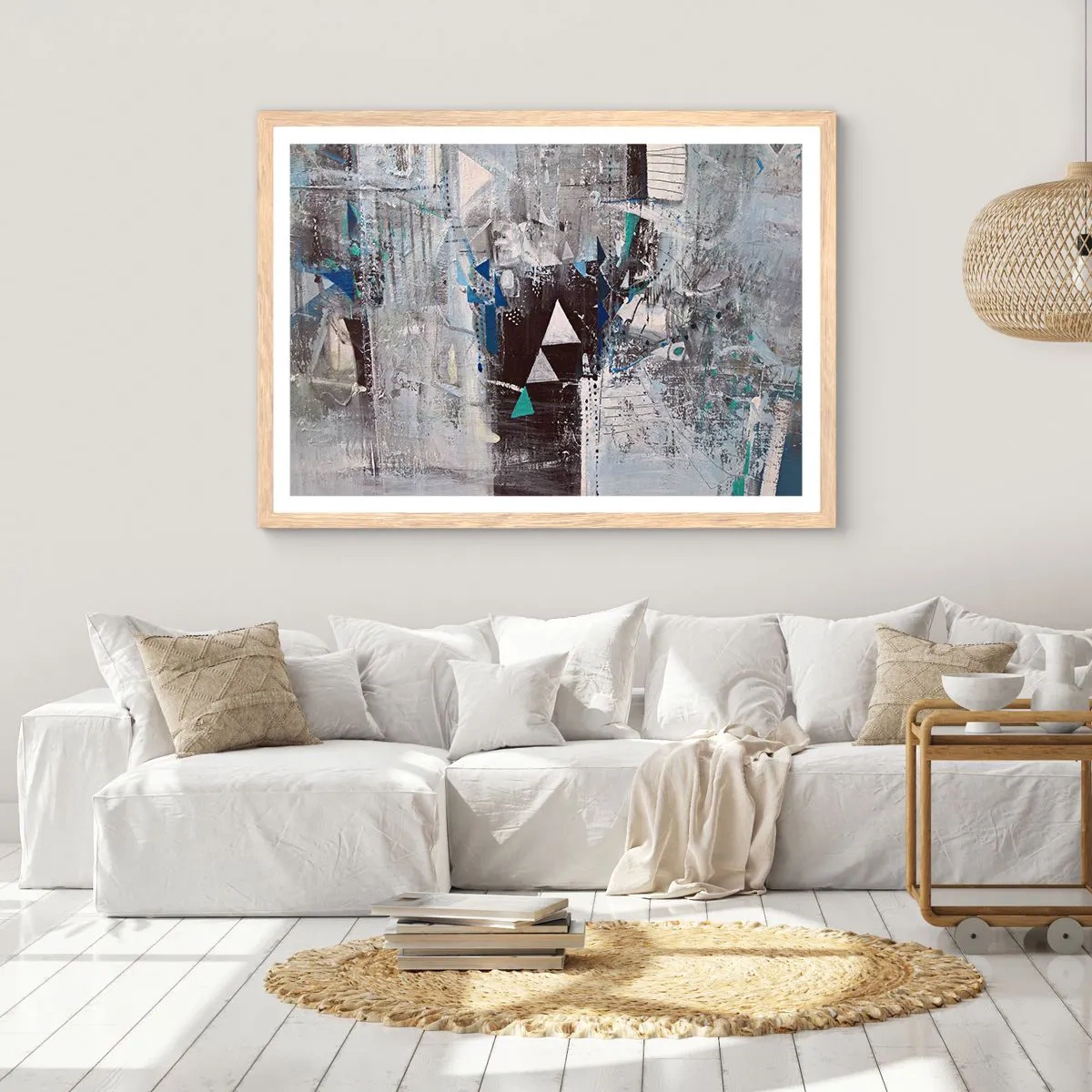 Poster in light oak frame - Superior Order of Triangles - 40x30 cm