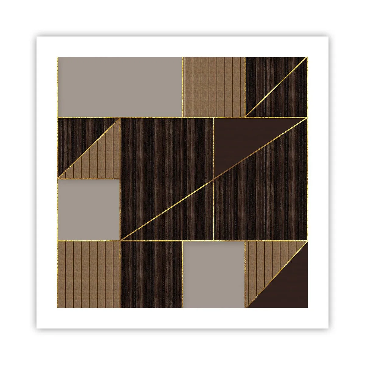 Poster - Mosaic of Brown and Gold - 50x50 cm