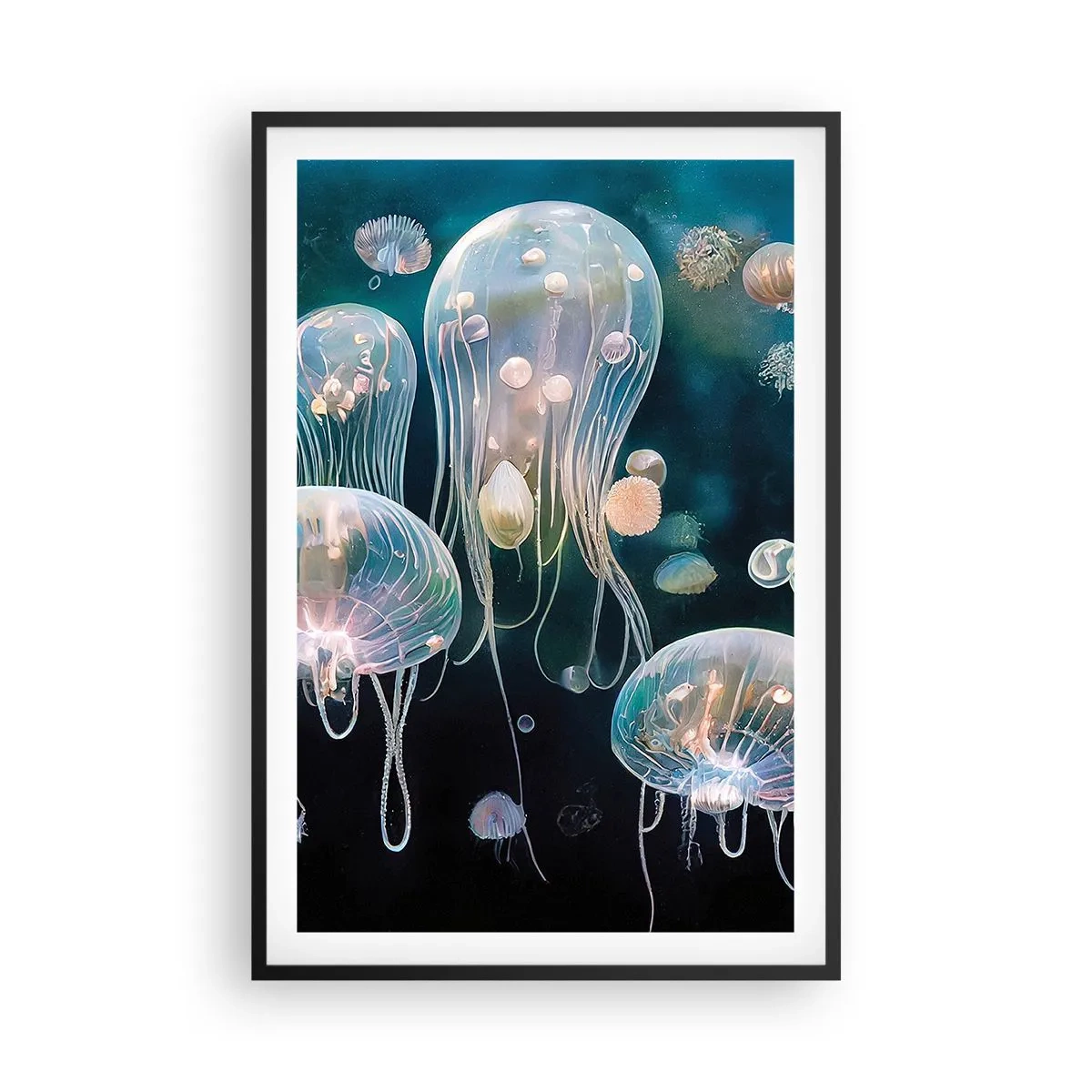 Poster in black frame - Underwater Ball - 61x91 cm